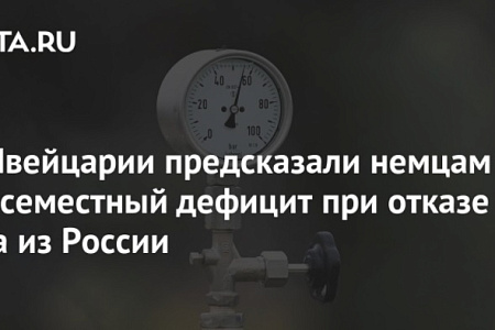 В Швейцарии предсказали немцам повсеместный дефицит при отказе от газа из России