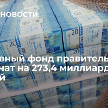 Резервный фонд правительства увеличат на 273,4 миллиарда рублей