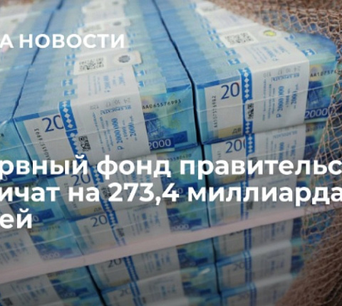 Резервный фонд правительства увеличат на 273,4 миллиарда рублей