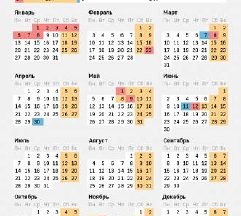 Первая рабочая неделя в январе будет двухдневной